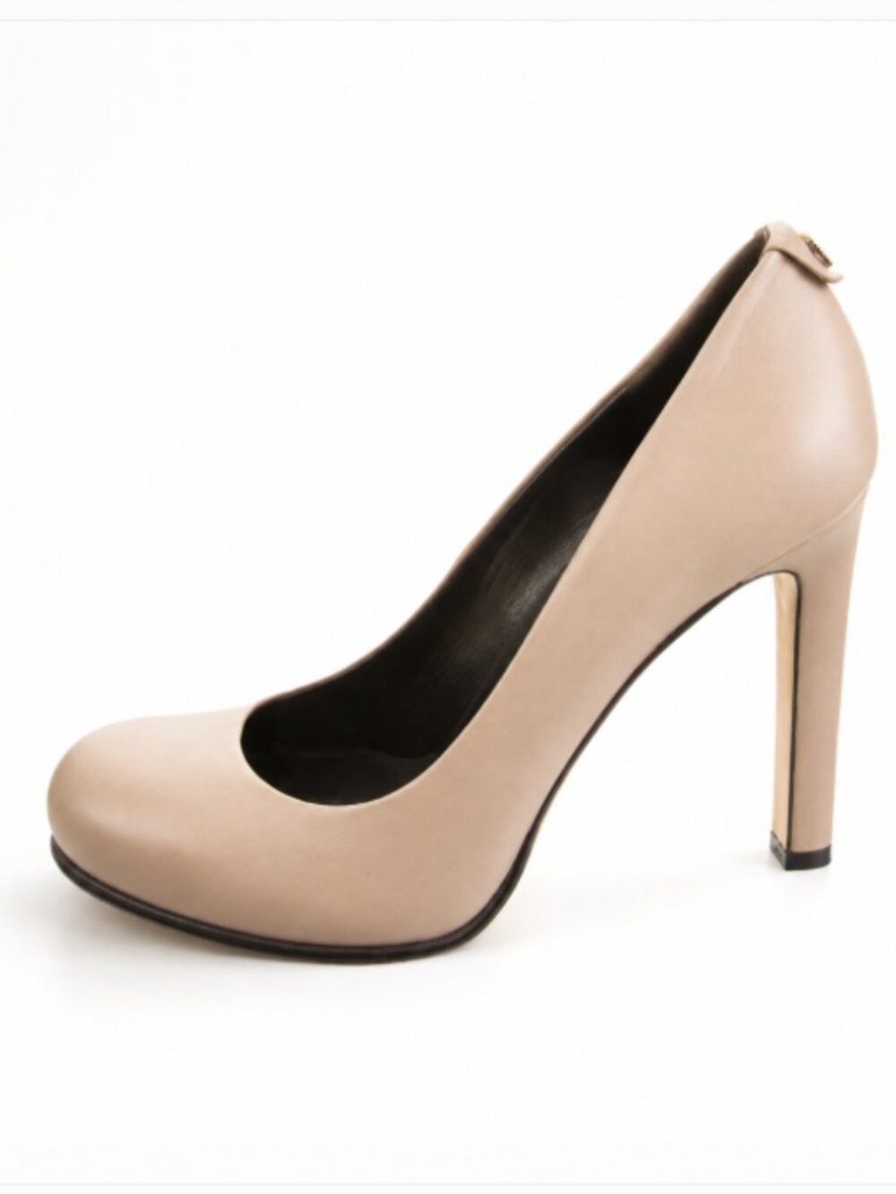 Gucci Leather Pumps Womens Sz 6.5 Nude Interlocking G Round Toe Old Money Office